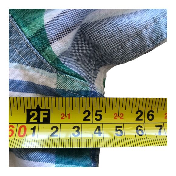 Roper Mens Blue Green Striped Long Sleeve Pearl Button Up Rodeo Shirt Size XL - Picture 10 of 13